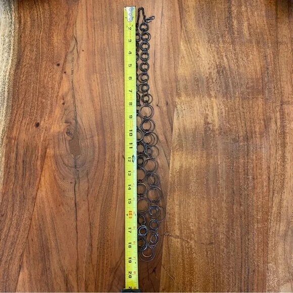 Modernist Circle Hoop Black and Bronze Necklace Layer Necklace - Picture 4 of 8